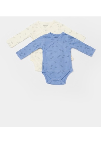BabyCosy Organik Modal Fil Baskılı 2 Li Kruvaze Uzun Kollu Badi Csym11318 001