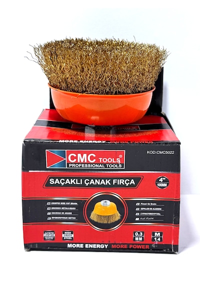 Cmc Tools 4'' 100 Mm Saçaklı Çanak Fırça M14 Bağlantı, 0.3 Mm Tel