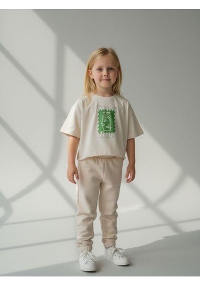 Zekids Kız Çocuk Pamuklu Yazılı T-shirt-16753 Beyaz