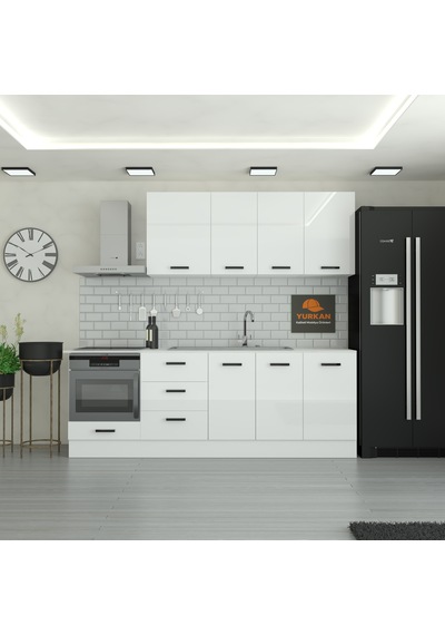 235 Cm Mutfak Dolabı Mdf Kapak Tezgah Dahil Yrkn235 97 Beyaz
