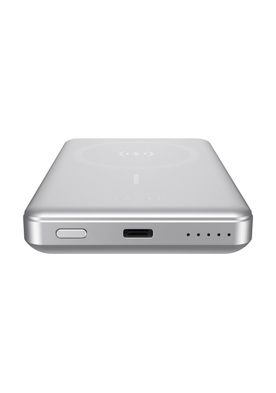 Havit PB5203 10000mAh 20 W Magsafe Ultra İnce Manyetik Kablosuz Powerbank Gri