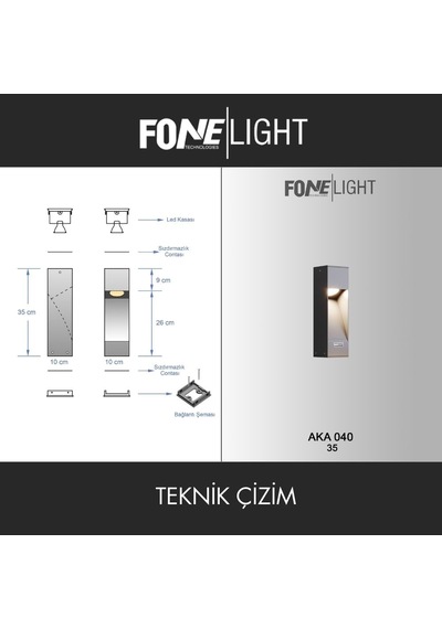 FoneLight Luzerra 35 cm LED Bahçe Set Üstü Aydınlatma Antrasit Alüminyum IP65 Peyzaj Yürüyüş Yolu Bahçe Lambası 3000K