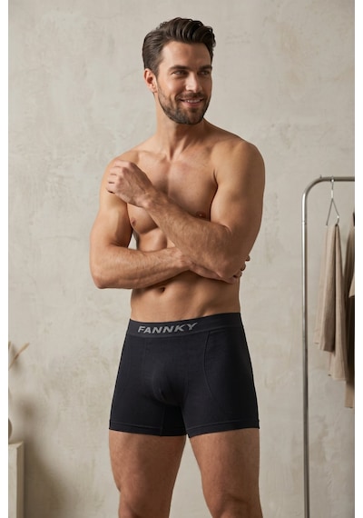Fit Women Erkek Casual Comfort Günlük 3 Lü Siyah Boxer
