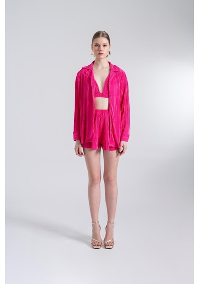 Holly Lolly Oversize Düğme Kapamalı Comfy Oversize Gömlek Pembe