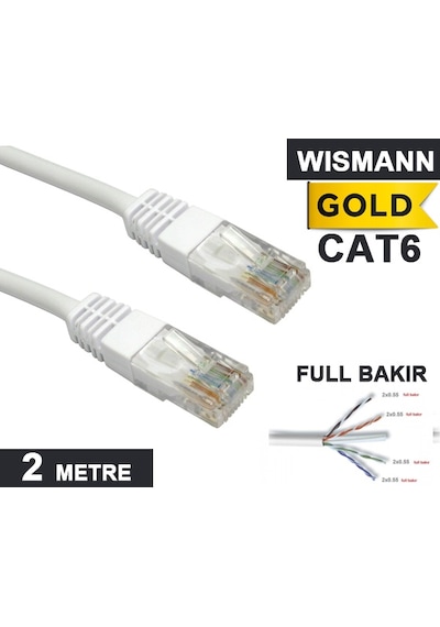 Cat6 Patch Network Ethernet Kablo 1.Kalite 2 Metre