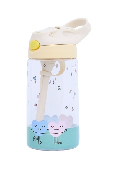 The Cotton Cloud - Dancing Hearts 480ml Tritan Gizli Pipetli Suluk Çok Renkli