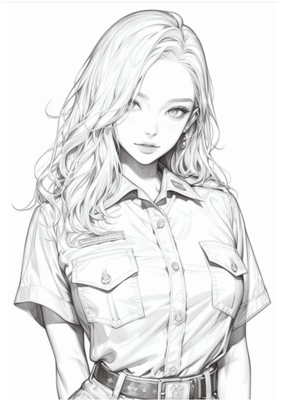 Anime Güzel Polis Boyama Kitap Seti