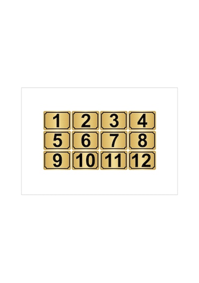 Metal Kapı,Masa,Dolap Numarası 10Cmx15Cm 12 Adet (1…12) (429037441)