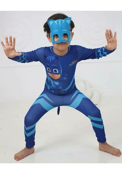 Masho Kids Baskılı Pijamaskeliler Kostümü - Pijamasks Kostümü + Maske Hediye (437815940)