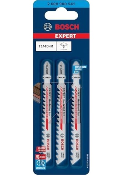 Professional 3x Expert 'hardwood Fast' T 144 Dhm Dekupaj Testere Bıçakları Sert Ahşap, Wpc Ahşap Plastik, Uzunluk 100 Mm, Aksesuar Dekupaj Testeresi