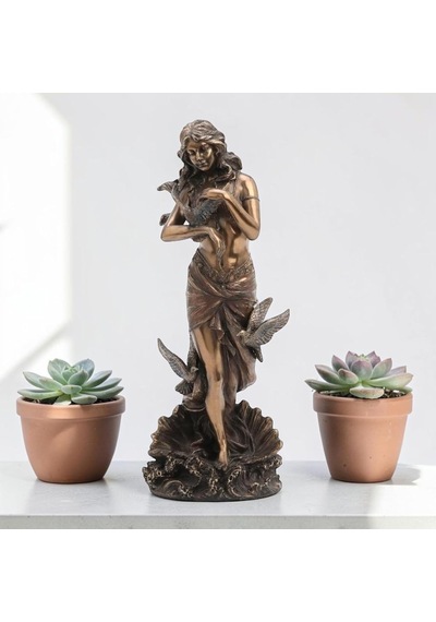 Dekoratif Afrodit Figürü Veronese Biblo Mitolojik Tema Şık Salon Dekoru Poliresin Dekoratif Obje 11x9,5x28 Cm Diğer