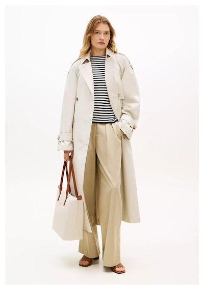 Tommy Hilfiger Kadın Marka Logolu Günlük Kullanıma Uygun Krem El Çantası Aw0aw17711 Aeo-13275 Krem