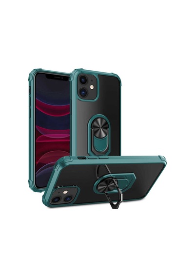 Teknomoda Apple Uyumlu iPhone 11 Seffaf Yüzüklü Standli Tam Koruma Kilif 433328443