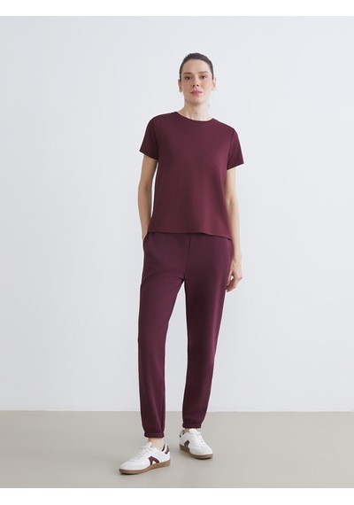 Lcw Everyday Mürdüm Beli Lastikli Kadın Kalın Jogger Eşofman Altı