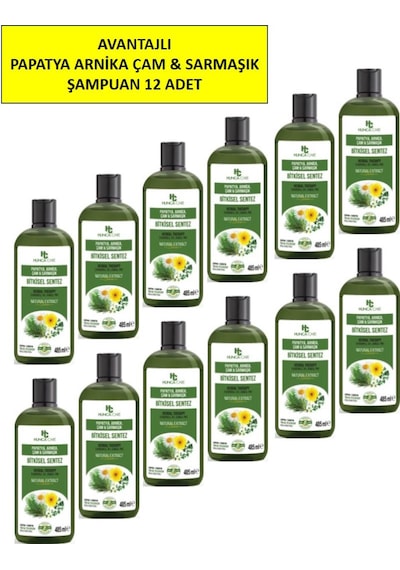 Papatya, Arnica, Çam Ve Sarmaşık İçerikli Bitkisel Şampuan, 485 Ml 12'li Paket Tüm Saç Tipleri