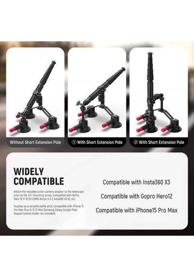 Neewer Ca065 Triple Suction Cup Car Mount
