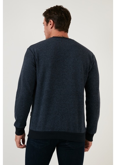 Buratti Slim Fit Bisiklet Yaka Pamuklu Erkek Kazak 456201 Indigo