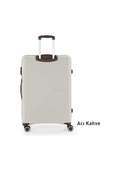 Mçs Bavul Büyük Ve Orta 2li Set Kırılmaz Silikon Valiz V374 Kemik/acıkahve Kemik
