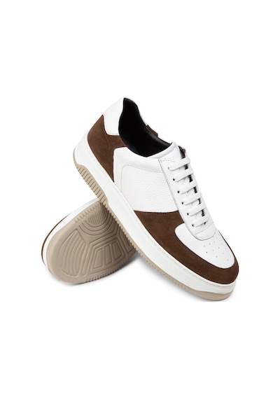 Deery Hakiki Deri Kahverengi Erkek Sneaker Ayakkabı - 01965Mkhve02 Kahverengi