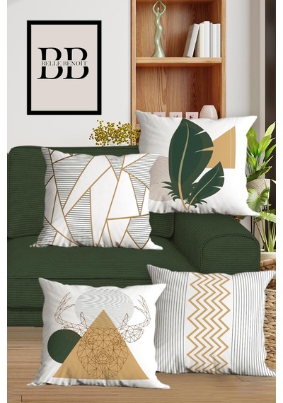 Belle Benoit Baskılı Runner & Koltuk Kırlent Kılıfı Set Desen48