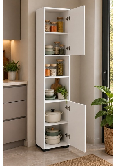 Sulorahome Beyaz Çok Amaçlı Mutfak Erzak Dolabı 35 Cm