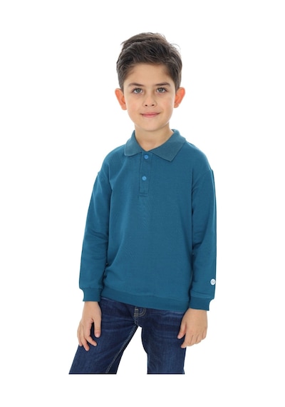 Toontoy Kids Toontoy Erkek Çocuk Baskılı Polo Yaka Düğmeli Uzun Kollu Tişört Petrol Mavi Toontoy Kids Toontoy Erkek Çocuk Baskılı Polo Yaka Düğmeli Uzun Kollu Tişört Petrol Mavi