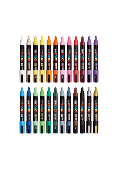 Uni Posca Markör Kalem 5m Set 1.8-2.5 Mm Keçe Uçlu 24'lü Set Genel