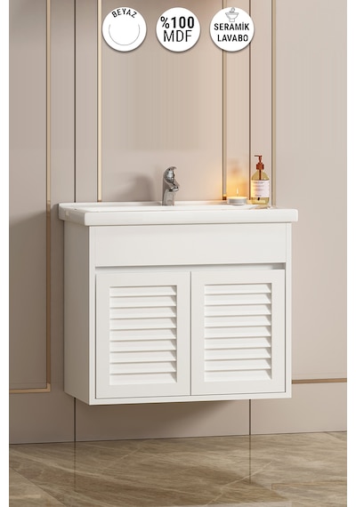 Çuha 65 Cm Beyaz Mdf Panjurlu Asma Banyo Alt Dolabı Beyaz Çuha 65 Cm Beyaz Mdf Panjurlu Asma Banyo Alt Dolabı Beyaz