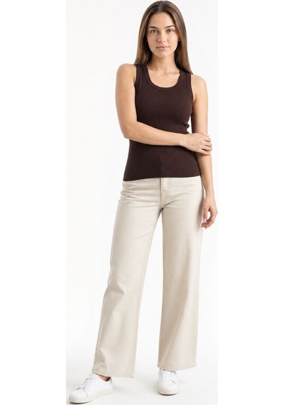 LOFT Slim Fit Kadın Atlet Kahverengi