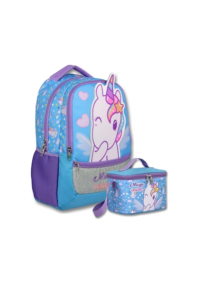 Ümit Çanta Kız Çocuk Magic Unicorn Baskılı Okul Çantası+beslenme Çantası Seti - Setumt6015b Çok Renkli