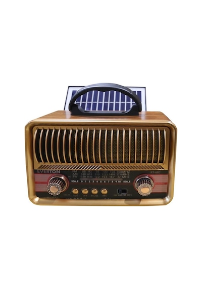 Everton Rt-682 Solarlı,şarjlı Nostaljik Radyo Bluetooth-usb-sd-fm
