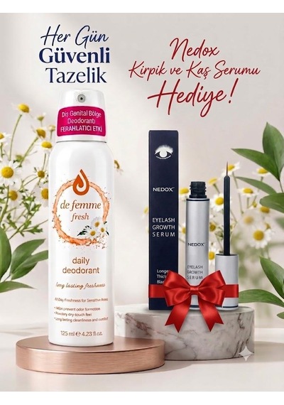 De Femme Fresh Daily İntim Genital Bölge Deodorant 125 Ml+nedox Kaş Kirpik Serumu Hediyeli