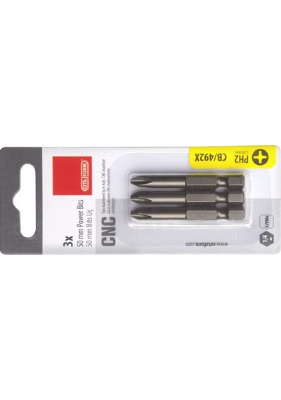 Ceta Form 3 Parça 1/4" Yıldız Bits Uç- PH2 x 50 mm / Kartlı