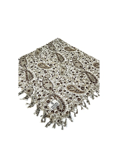 Shawl Secret Sökme Boncuklu Pamuk Yazma - 05868 Krem-Kahve