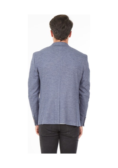 Sposo 5126 Dar Kalıp Yarım Astarlı Mavi Erkek Blazer Ceket Mavi