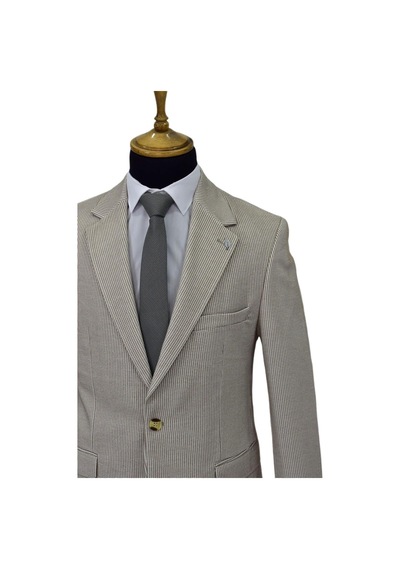 Erkek Tek Spor Ceket Çift Yırtmaçlı Bgl-st03982 Bej