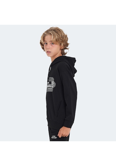 Slazenger LAYO Çocuk Kapüşonlu Siyah Sweatshirt