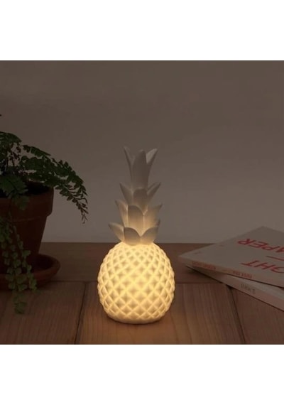 Durukar Ananas Şeklinde Desenli Büyük Boy Pilli Masa Ve Gece Lambası Çok Renkli