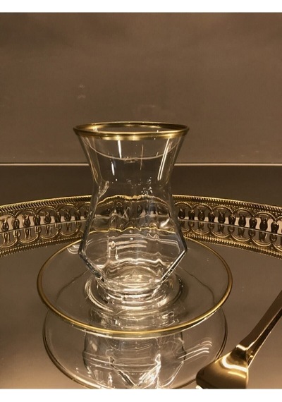Paşabahçe Resqa Gold Çay Seti Alya. Çok Renkli