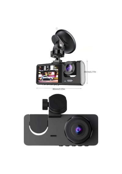 Yol Kayıt Araç Kamerası Hd Dvr 3 Kameralı 2.0in Ekranlı Ön İç Arka 38333927