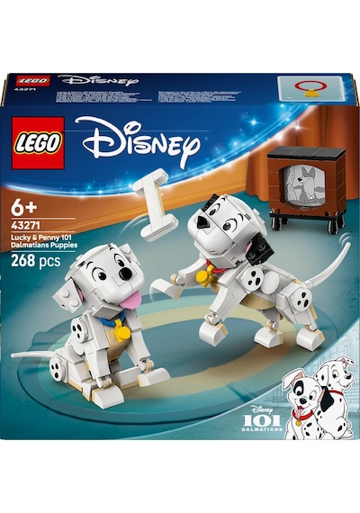 LEGO® ǀ Disney Lucky ve Penny 101 Dalmaçyalı Köpek Yavruları 43271 - 6 Yaş ve Üzeri Çocuklar için Yaratıcı Oyuncak Yapım Seti (268 Parça)