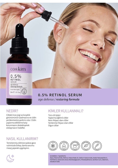 %0.5 Retinol Bakım Serumu 30 Ml