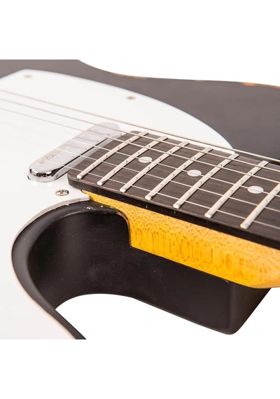 Vintage V62 Icon Elektro Gitar - Distressed Black