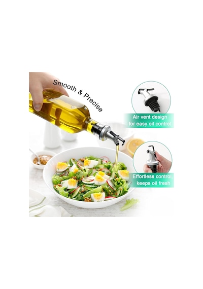 2 Li Cam Yağdanlık Seti 500 Ml Sızdırmaz Kapaklı Damlatmaz Yağ Şişesi, Zeytinyağı Ve Sirke İçin Cam Yağlık, Sıvı Yağ Saklama Ve Dökme Şişesi