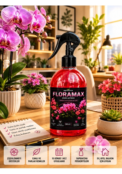 Agroforce Floramax Ev Çiçekleri İçin Çiçek Açtırıcı Orkide Çiçek Açan Bitkiler 500 ML