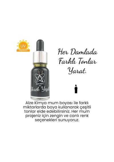 Shrek Yeşili Sıvı Mum Boyası 20 Ml