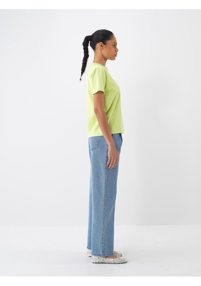Xint Yeşil Pamuk Dokulu Regular Fit Tişört 602333