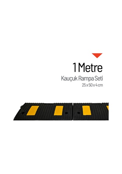 Kauçuk Rampa, Otopark Rampası, Kaldırım Rampası 25 X 50 X 4 Cm 1 Metre-3923