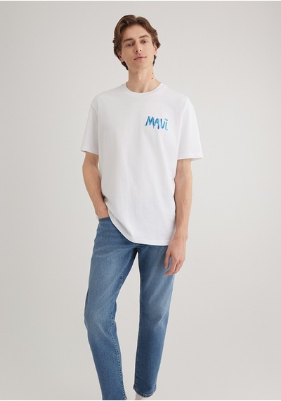 Mavi - Mavi Baskılı Beyaz Tişört 0612468-620 Beyaz