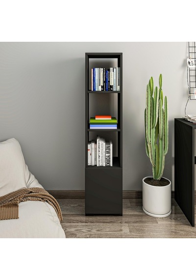 Kuzey 4 Raflı, Kapaklı Minimal Kitaplık, Antrasit Diğer